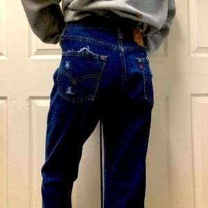 Classic Levi 501. Like new. Custom distressed.